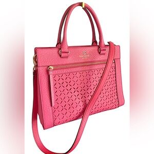 Kate Spade NEW Leather Pink w/cut-out detailing Crossbody/or Satchel carry